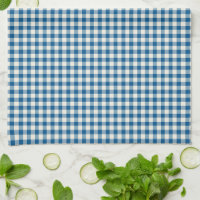 Cute Retro Navy Blue Gingham Plaid Pattern 