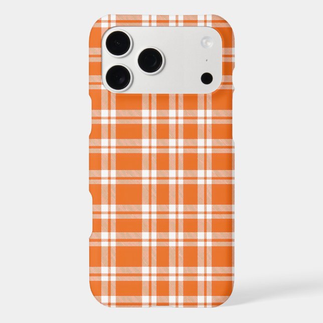 Cute Retro Orange Gingham Plaid Pattern (Back)