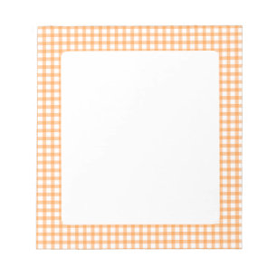 Cute Retro Orange Gingham Plaid pattern Notepad
