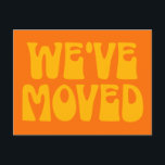 Cute Retro Orange Minimalist Moved New Address Pos Postcard<br><div class="desc">Cute Retro Orange and Yellow Minimalist Moved New Address Postcard</div>