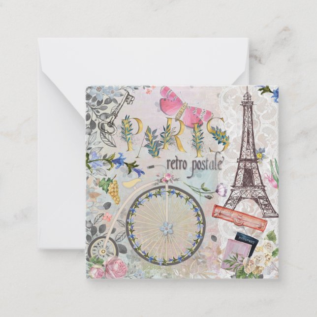 Cute Retro Paris Card (Front)
