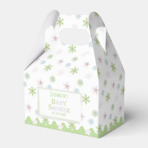 Cute Retro Pastel Floral Baby Shower Favour Box