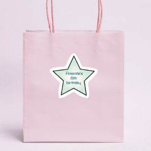 Cute Retro Pastel Star Kids Birthday Star Sticker