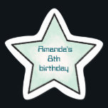 Cute Retro Pastel Star Kids Birthday Star Sticker<br><div class="desc">Cute retro pastel star sticker featuring fun,  stylish typography on a pink background with white accents. You can find more matching items from this collection in my store.</div>
