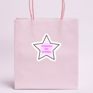 Cute Retro Pastel Star Kids Birthday  Sticker