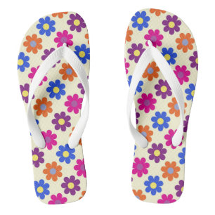 Cute Retro Penny Flower Pattern Jandals