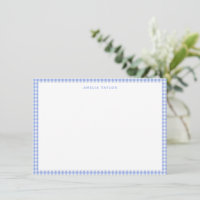 Cute Retro Periwinkle Gingham Plaid Personalised