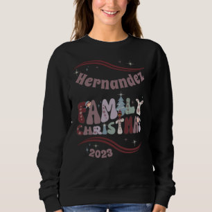 Cute Retro Personalised Family Christmas Sweatshirt