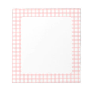 Cute Retro Pink Gingham Plaid pattern Notepad