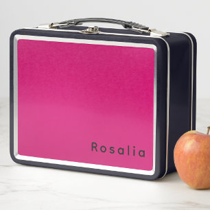 Cute Retro Pink Modern Kids GIrls Metal Lunch Box