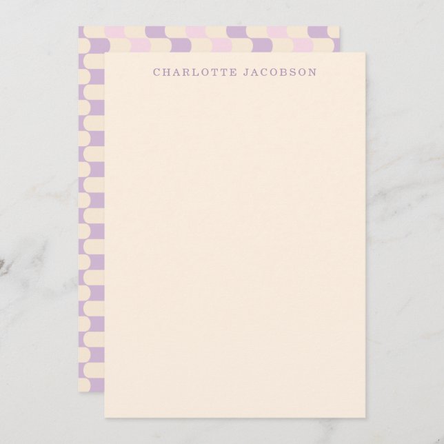 Cute Retro Pink Purple Geometric Art Personalised Card (Front/Back)
