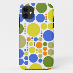 Cute Retro Polka Dots   Green Blue Lime Orange Case-Mate iPhone Case