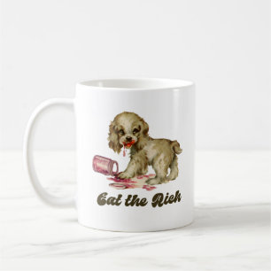 Cute Retro Puppy - Eat the Rich Coffee Mug