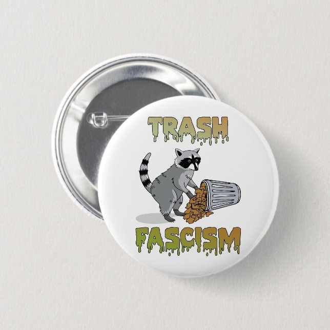 Cute Retro Racoon - Trash Fascism 6 Cm Round Badge (Front & Back)