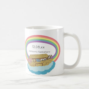 Cute retro Rainbow Noah's Ark on White Coffee Mug