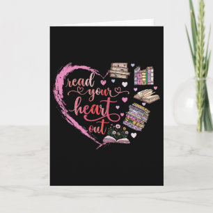 Cute Retro Reading Book Reader Women Valentine Card