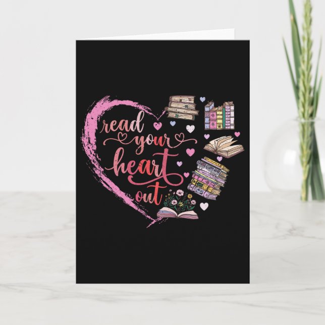 Cute Retro Reading Book Reader Women Valentine  Card (Front)