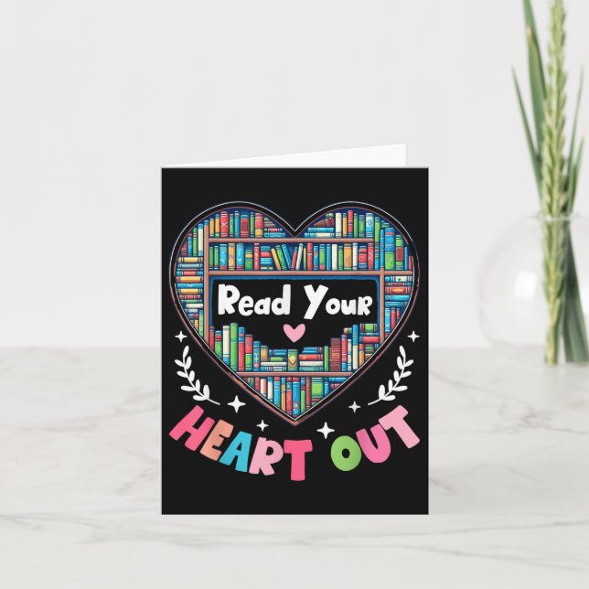 Cute Retro Reading Book Reader Women Valentine  Card (Front)