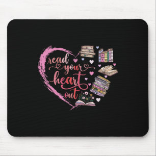 Cute Retro Reading Book Reader Women Valentine  Mouse Pad
