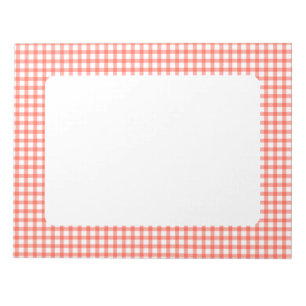 Cute Retro Red Gingham Plaid pattern Notepad
