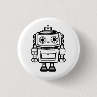 Cute retro robot cartoon illustration Badge