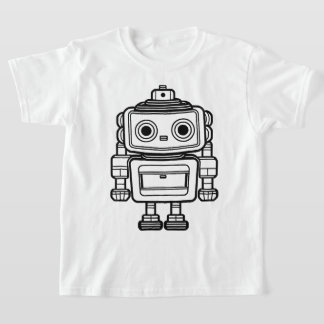 Cute retro robot cartoon illustration kids T-Shirt