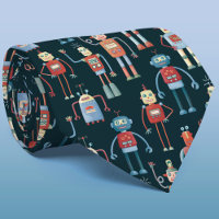 Cute Retro Robot Pattern