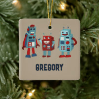 Cute Retro Robots Personalised Sci-Fi Photo
