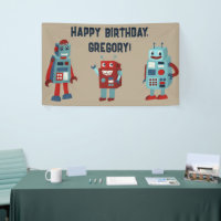 Cute Retro Robots Sci-Fi Boys Birthday