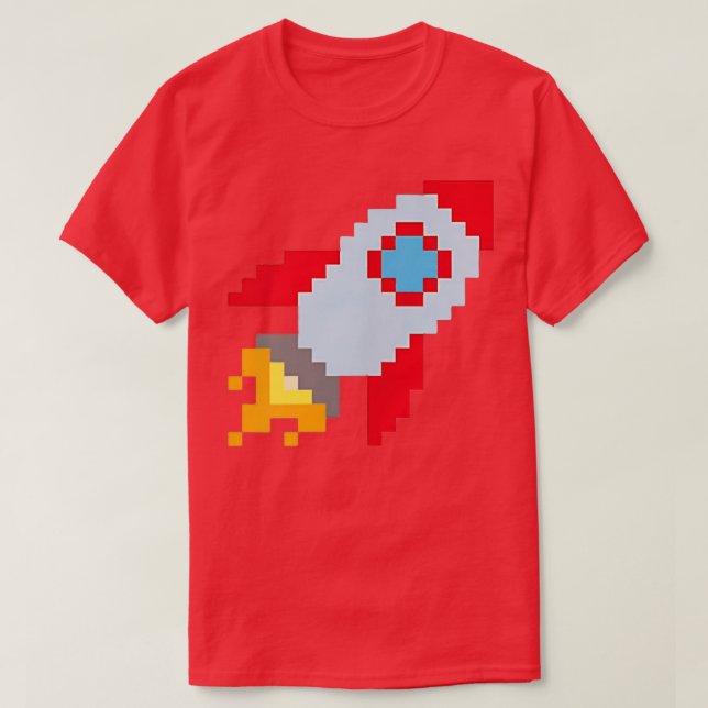 Cute retro rocket ship pielated design  Little Roc T-Shirt (Design Front)