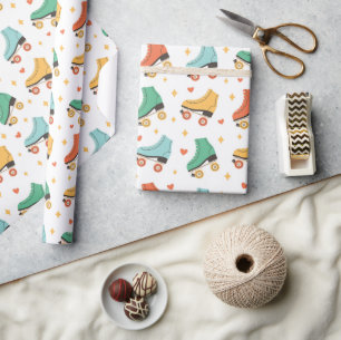 Cute Retro Roller Skates  Wrapping Paper