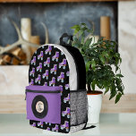 Cute Retro Roller-skating Music | Monogram Printed Backpack<br><div class="desc">Trendy monogram design. Personalise with your name, monogram, initial or text. Perfect for wherever you go – whether you’re on the commute, at the gym or exploring the outdoors. Design personalised backpacks for school, work, or adventures in the wild. Get one for yourself! Get prepared for a festival, hike, or...</div>