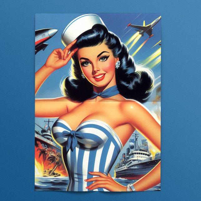 Cute Retro Sailor Pin-up Tissue Paper (Creator Uploaded)