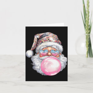 Cute Retro Santa Christmas Blowing Bubble Gum Vint Card