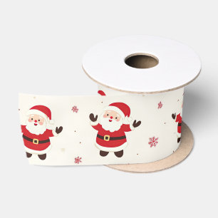 Cute Retro Santa Christmas Satin Ribbon