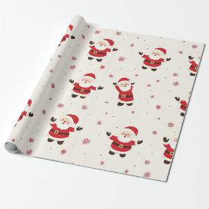 Cute Retro Santa Christmas Wrapping Paper Sheets