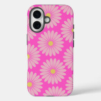 Cute Retro Scandinavian Flower Pattern in Pink