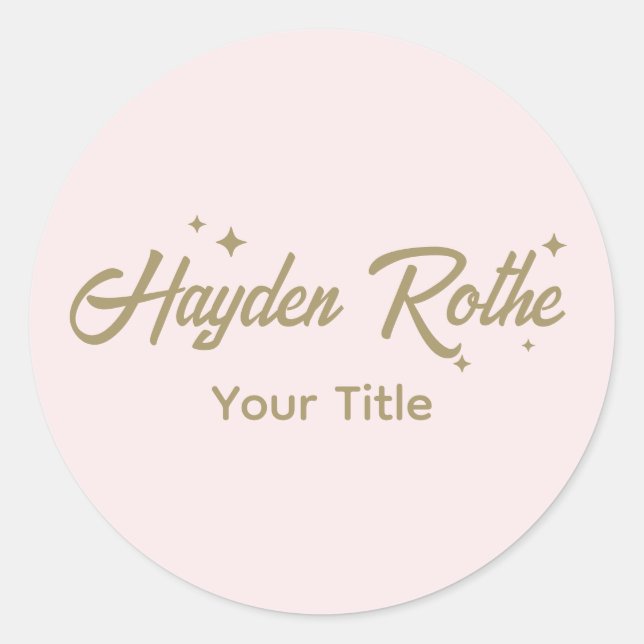 Cute Retro Script Pastel Pink Classic Round Sticker (Front)