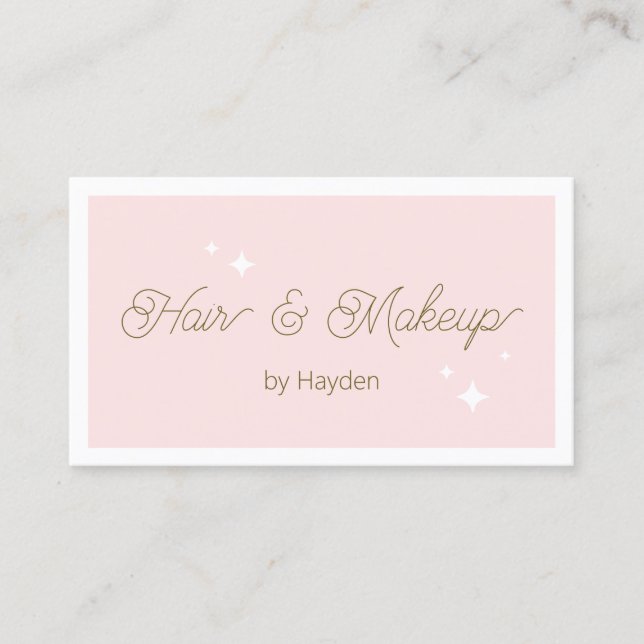 Cute Retro Script Pink Beauty  Business Card (Front)