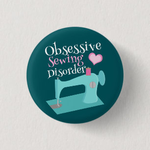 Cute Retro Sewing Machine Seamstress 3 Cm Round Badge