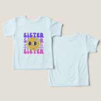 Cute Retro Sister Smiley Face Kids Light Blue