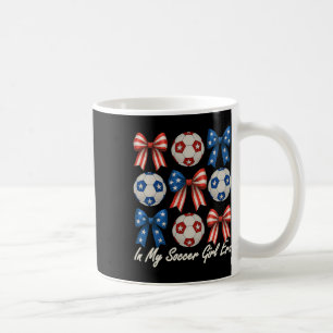 Cute Retro Soccer Girl Coquette Bow For Women Mom Coffee Mug