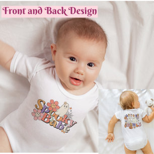 Cute Retro Spooky Halloween Colourful Baby Bodysuit