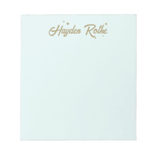 Cute Retro Stars Script Typography Paste Blue Notepad