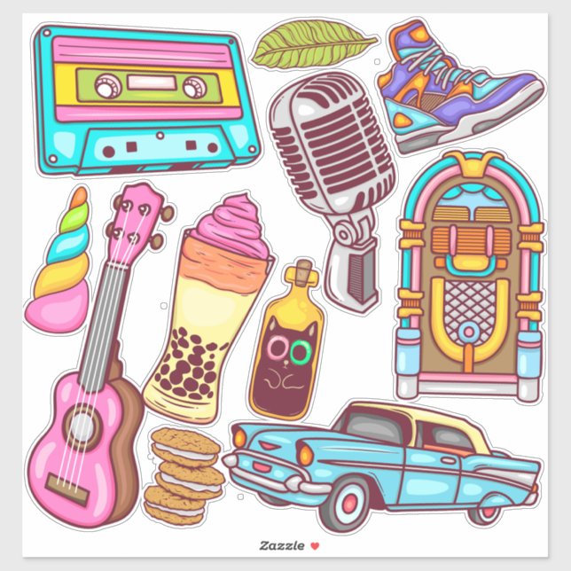 Cute Retro Sticker (Sheet)