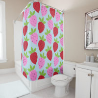Cute Retro Strawberry Fruit Pattern Pink Red Blue