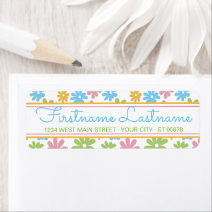 Cute Retro Summer Colours Flower Pattern