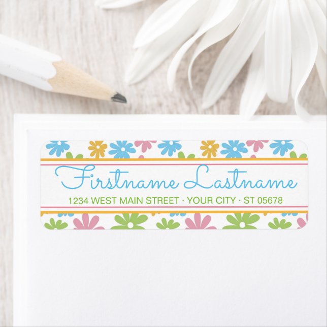 Cute Retro Summer Colours Flower Pattern (Insitu)