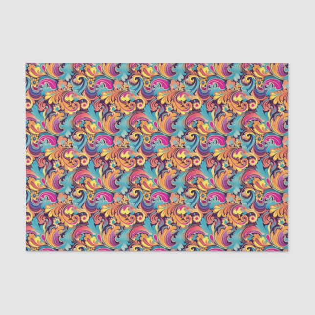 Cute retro tiled pattern party tissue paper (Front)