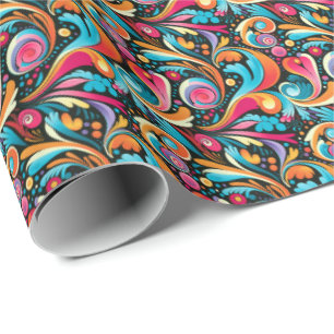 Cute retro tiled pattern party wrapping paper